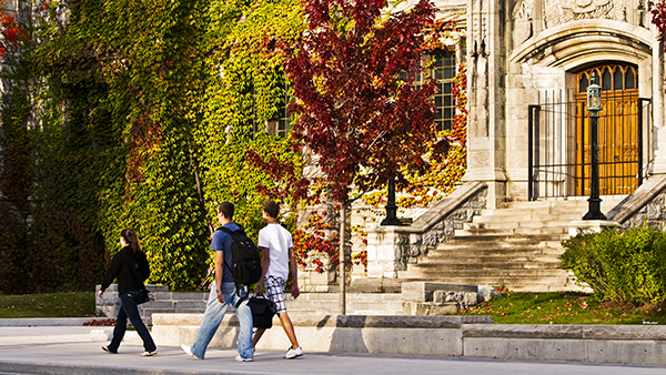 Queen's University campus in falls